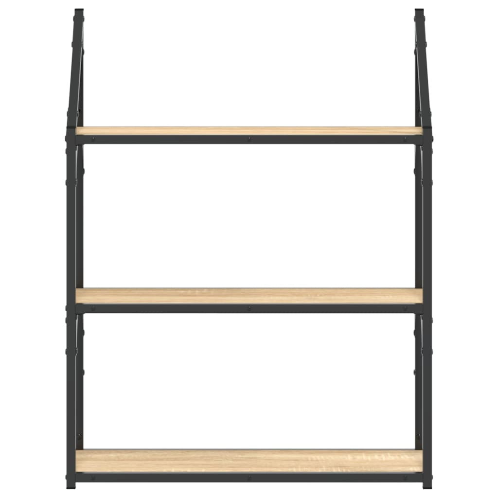 Étagère murale 3 niveaux chêne sonoma 60x21x78,5 cm