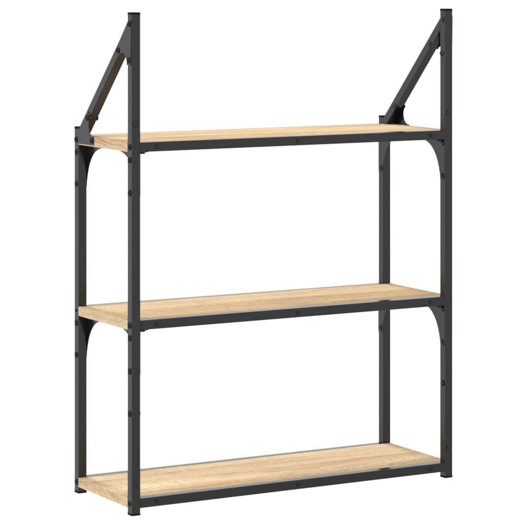 Étagère murale 3 niveaux chêne sonoma 60x21x78,5 cm