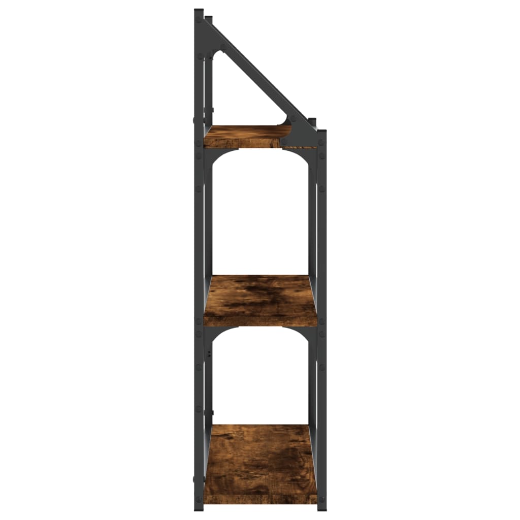 Étagère murale 3 niveaux chêne fumé 60x21x78,5 cm