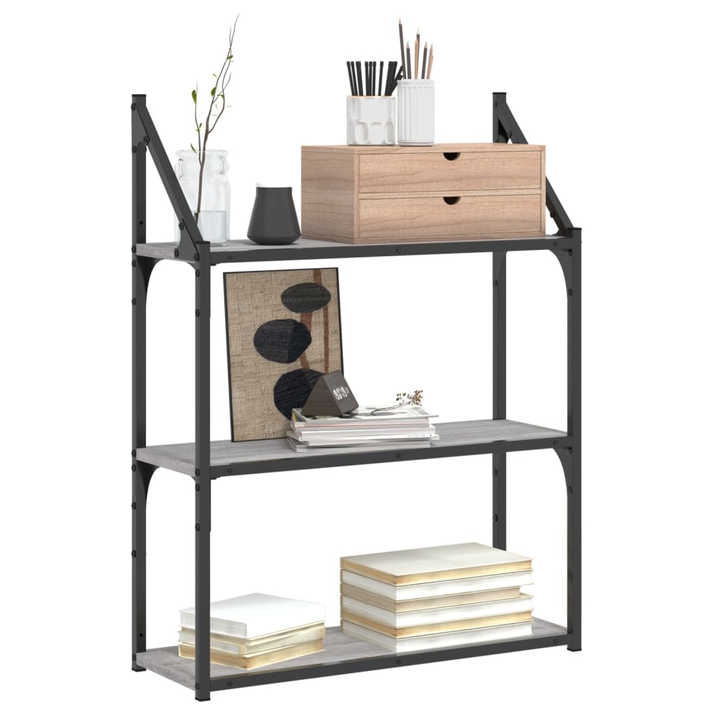 Étagère murale 3 niveaux sonoma gris 60x21x78,5 cm