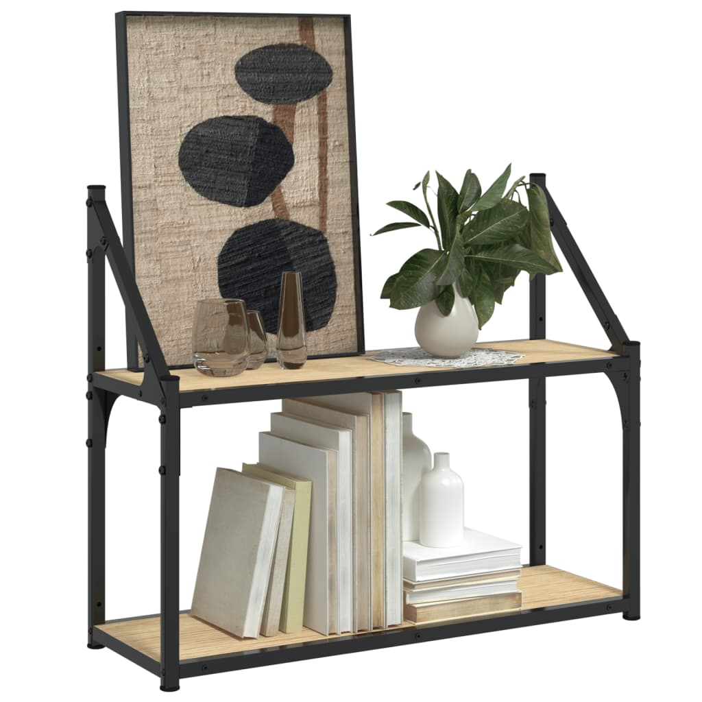 Étagère murale 2 niveaux chêne sonoma 60x21x51 cm