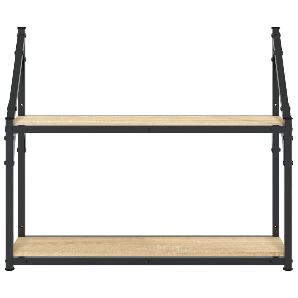 Étagère murale 2 niveaux chêne sonoma 60x21x51 cm