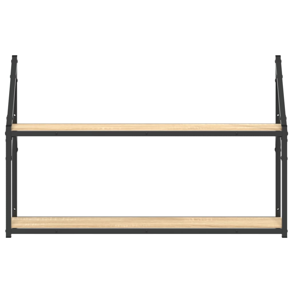 Étagère murale 2 niveaux chêne sonoma 80x21x51 cm
