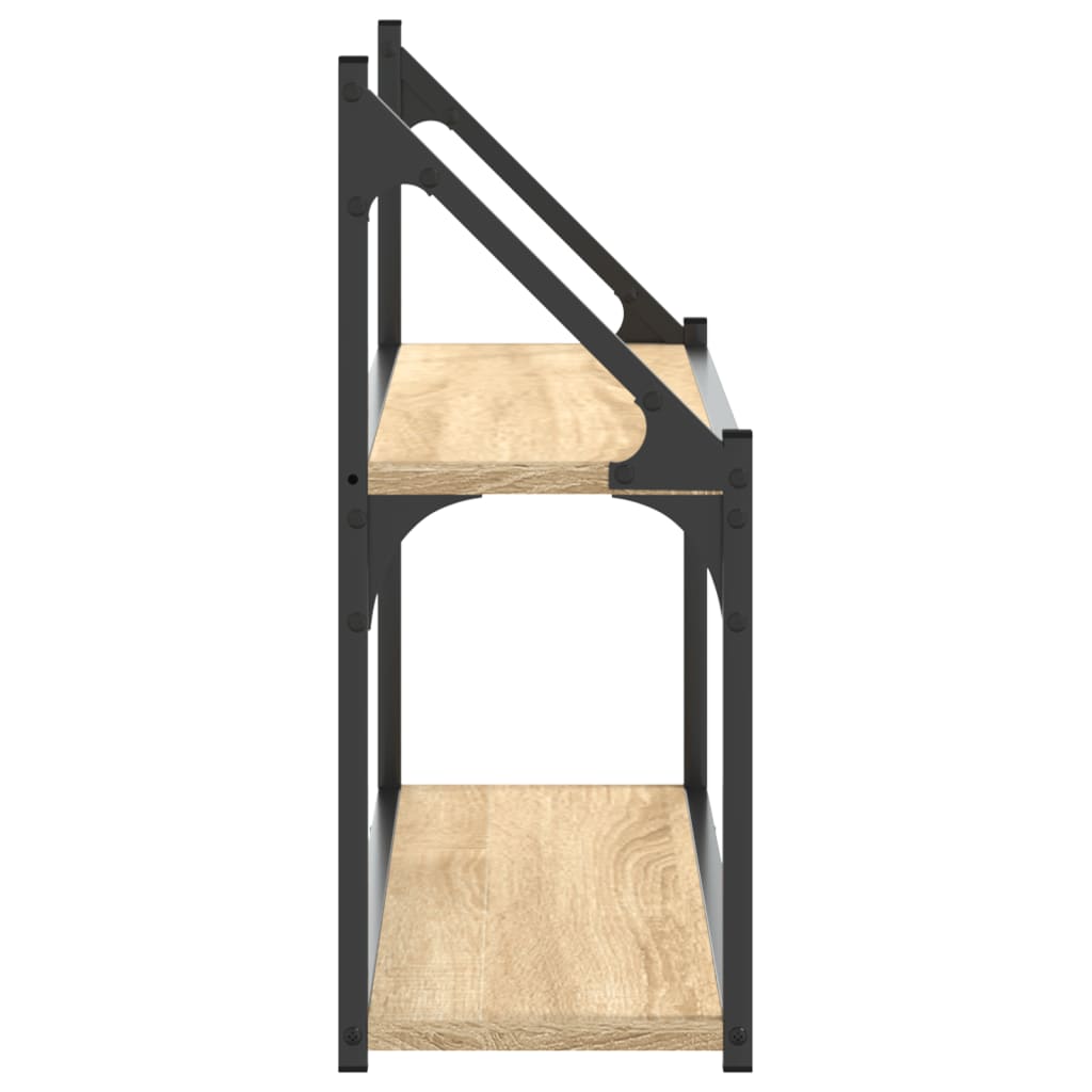 Étagère murale 2 niveaux chêne sonoma 80x21x51 cm