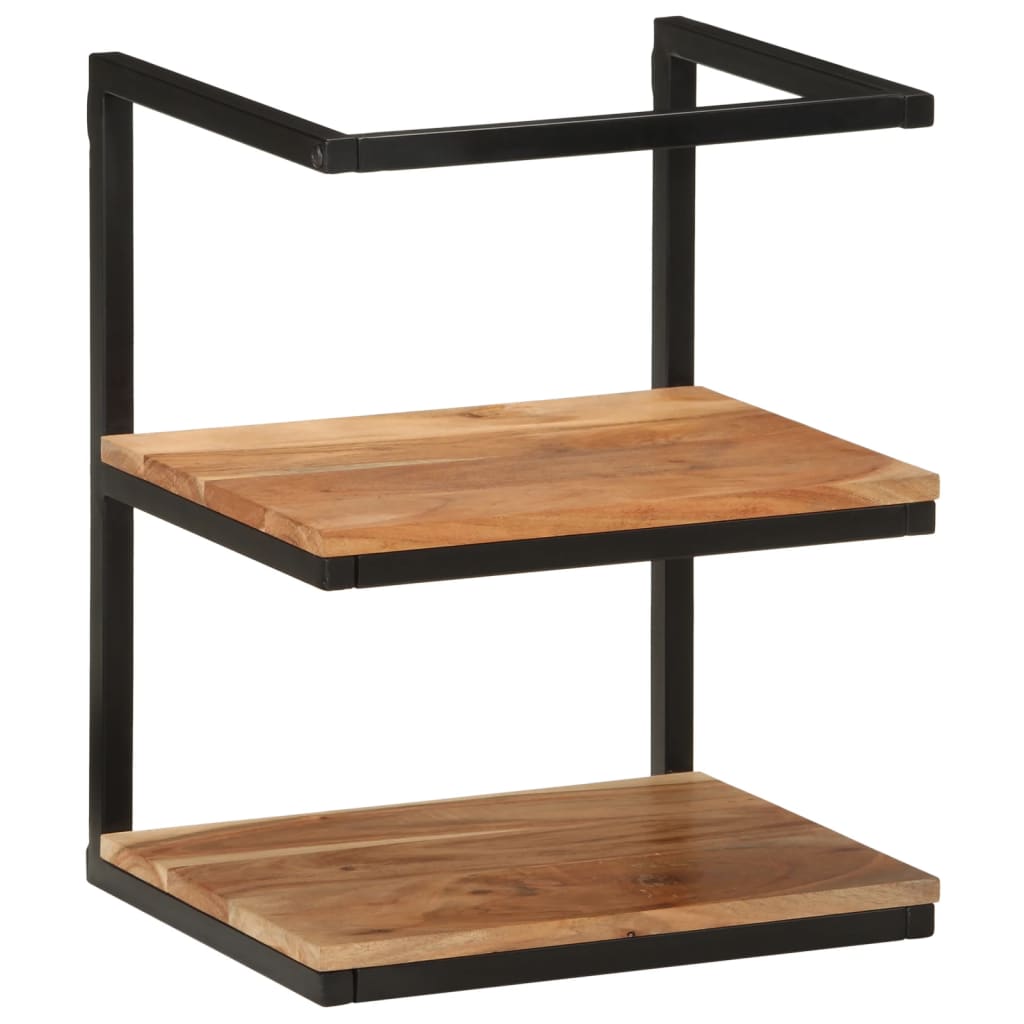 Étagère murale 40x30x50 cm bois massif d'acacia et fer