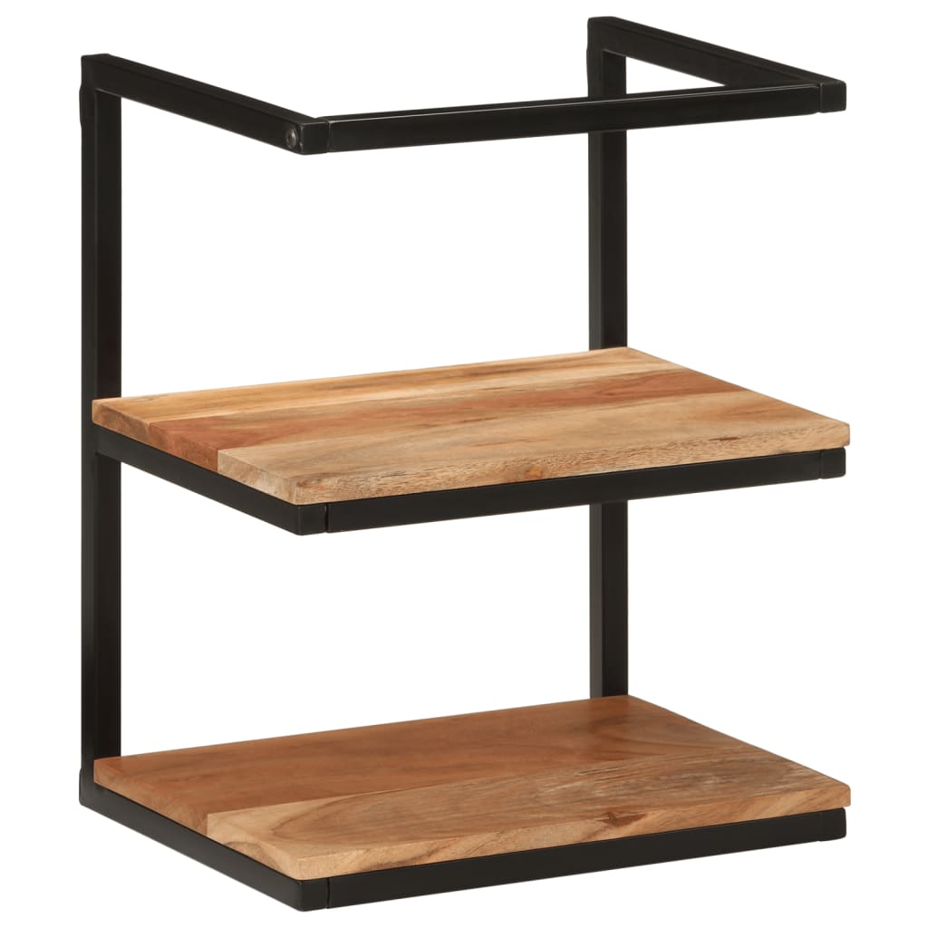 Étagère murale 40x30x50 cm bois massif d'acacia et fer