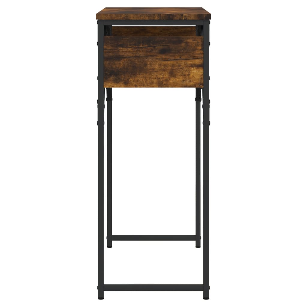Table console avec étagère chêne fumé 75x30x75 cm