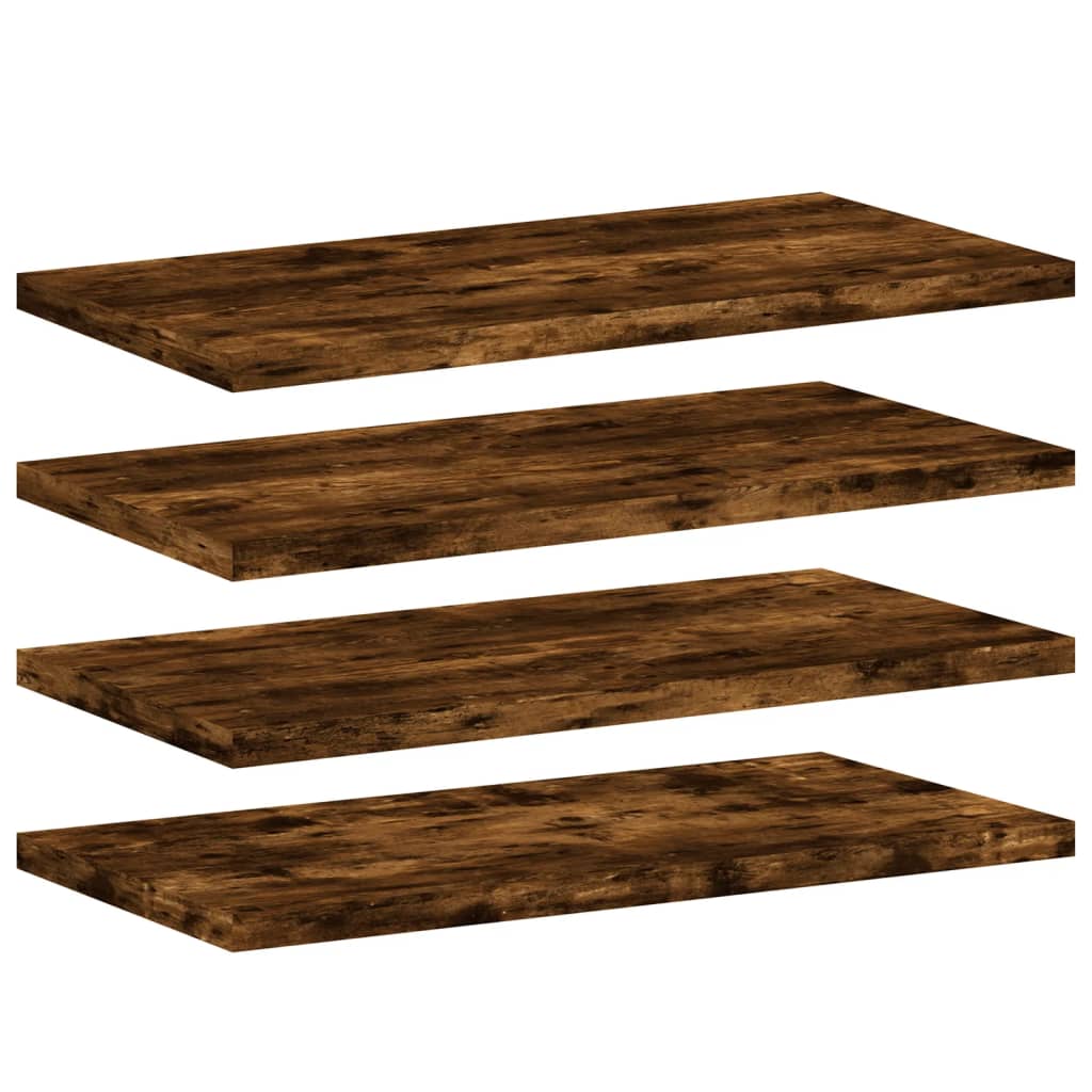 Étagères murales 4 pcs chêne fumé 40x20x1,5cm bois d'ingénierie