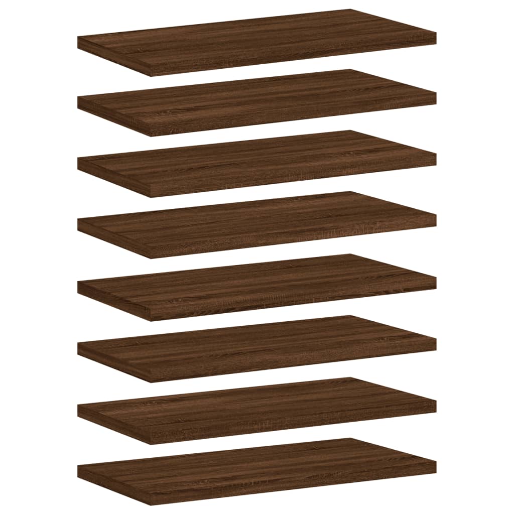 Étagères murales 8 pcs chêne marron 40x20x1,5cm bois ingénierie