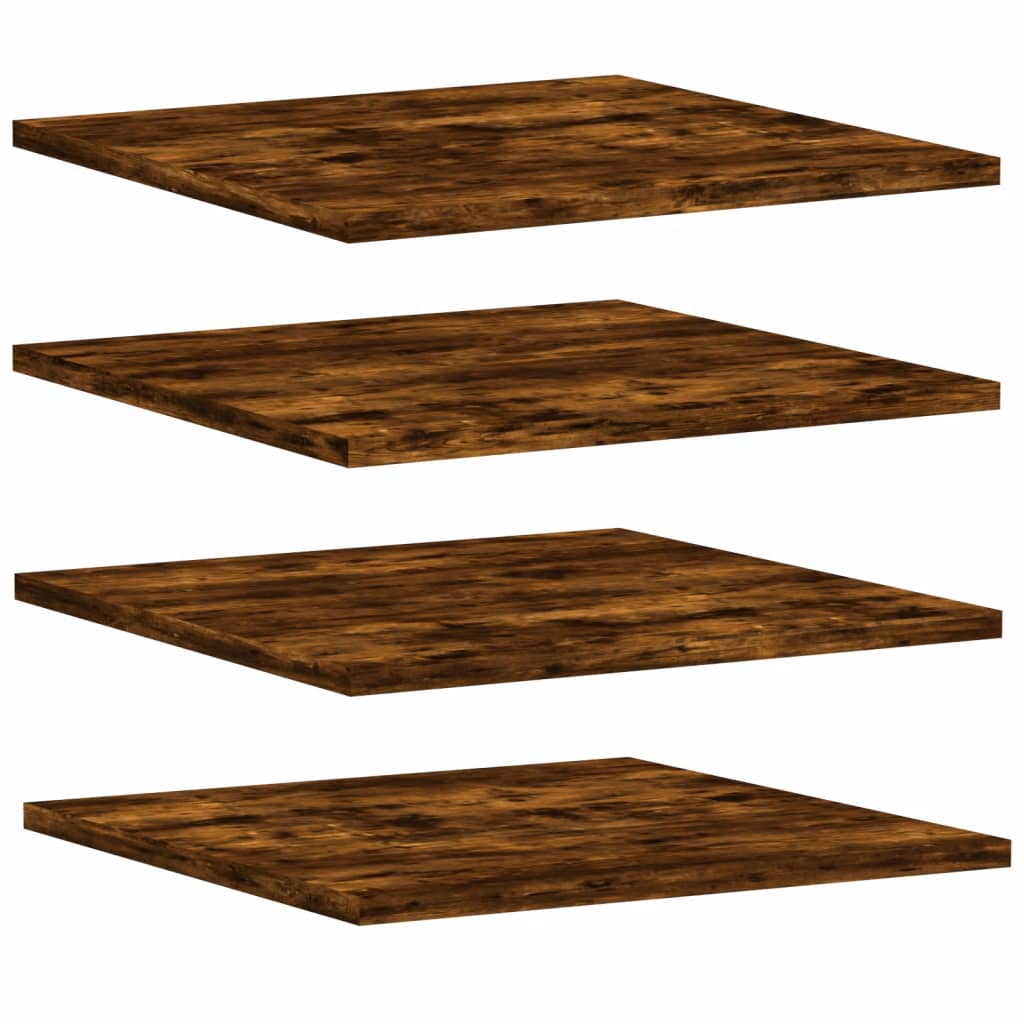 Étagères murales 4 pcs chêne fumé 40x40x1,5cm bois d'ingénierie