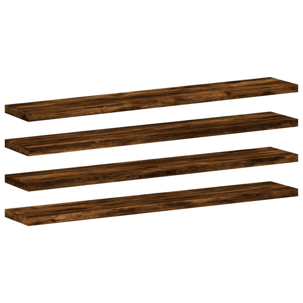 Étagères murales 4 pcs chêne fumé 60x10x1,5cm bois d'ingénierie