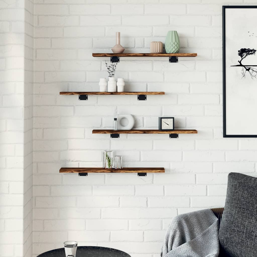 Étagères murales 4 pcs chêne fumé 60x10x1,5cm bois d'ingénierie
