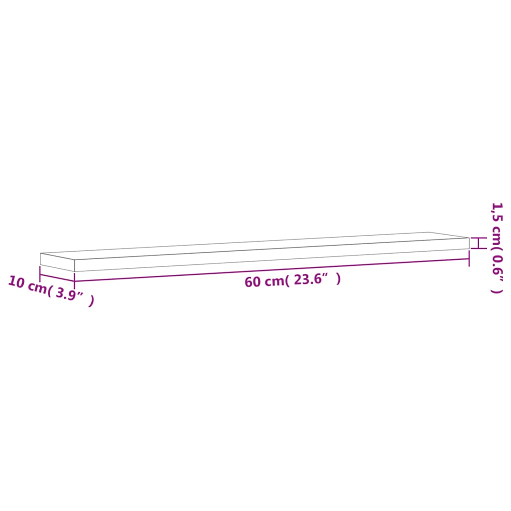 Étagères murales 4 pcs chêne fumé 60x10x1,5cm bois d'ingénierie