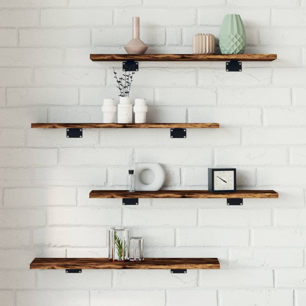 Étagères murales 4 pcs chêne fumé 60x10x1,5cm bois d'ingénierie
