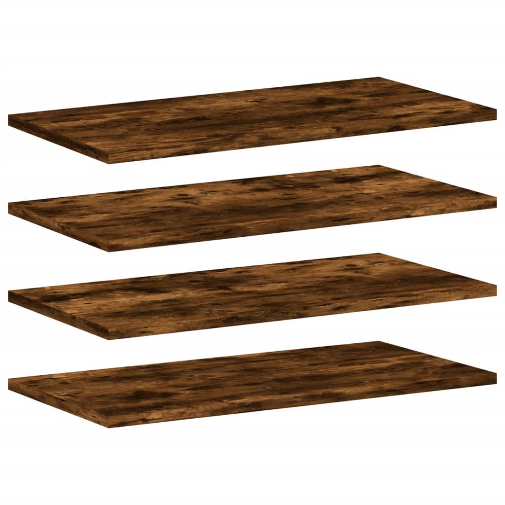 Étagères murales 4 pcs chêne fumé 60x20x1,5cm bois d'ingénierie