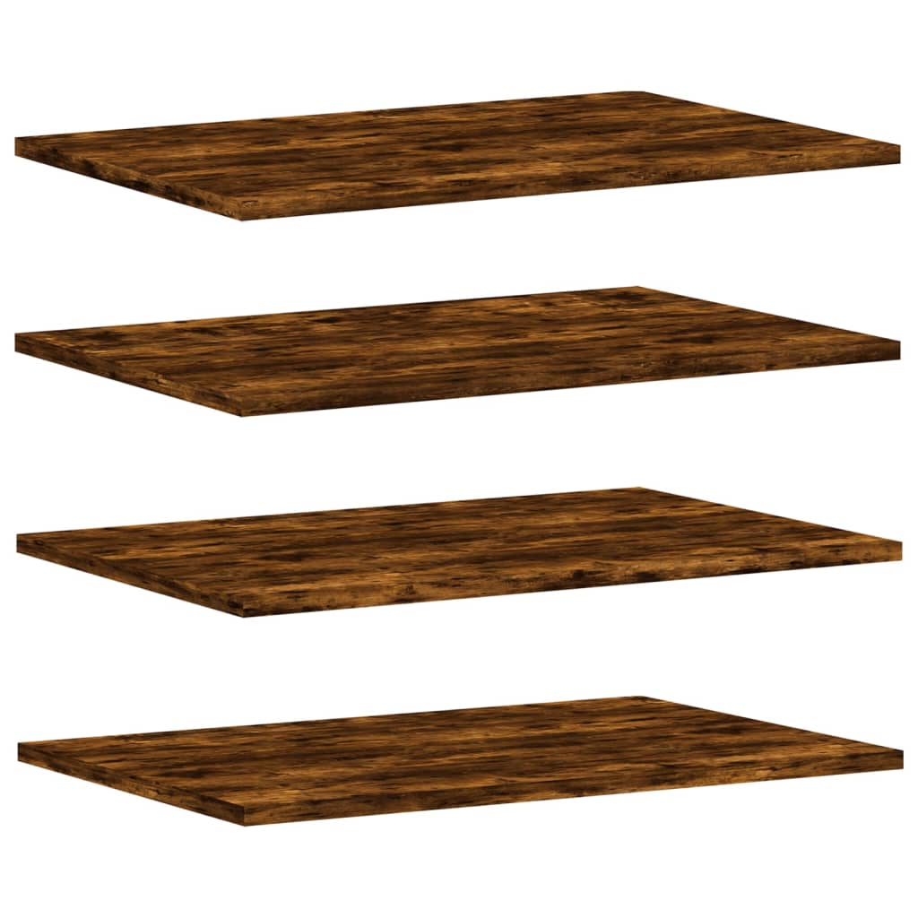 Étagères murales 4 pcs chêne fumé 60x40x1,5cm bois d'ingénierie