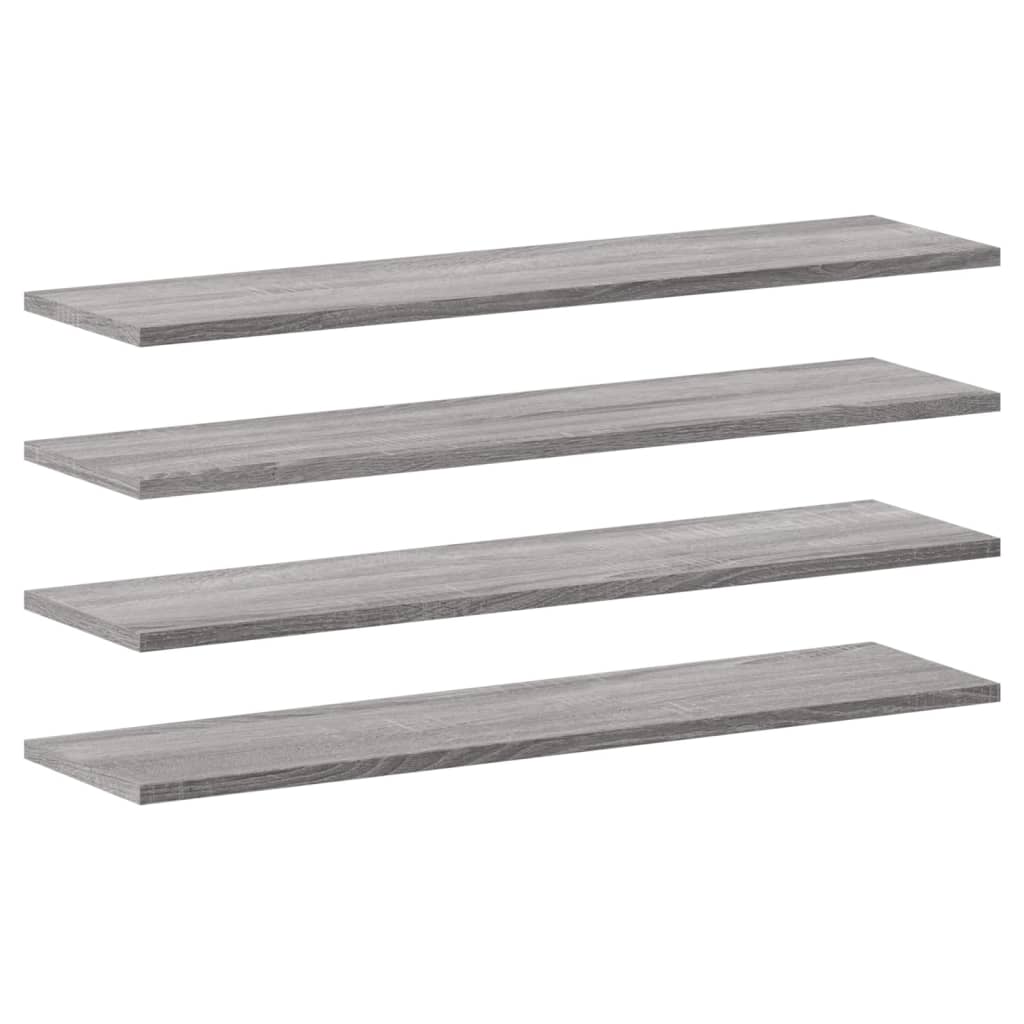 Étagères murales 4 pcs sonoma gris 80x20x1,5 cm bois ingénierie