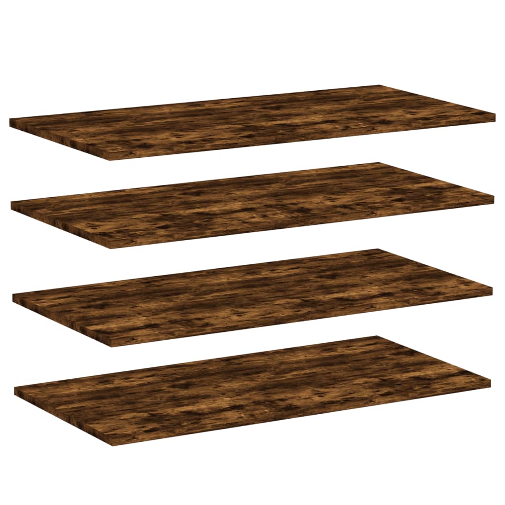 Étagères murales 4 pcs chêne fumé 80x40x1,5cm bois d'ingénierie