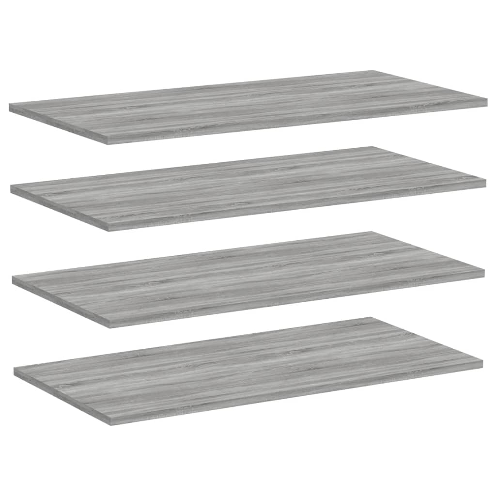 Étagères murales 4 pcs sonoma gris 80x40x1,5 cm bois ingénierie