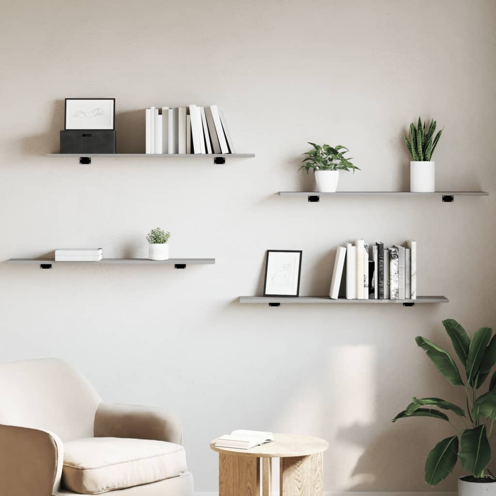 Étagères murales 4 pcs sonoma gris 100x20x1,5cm bois ingénierie