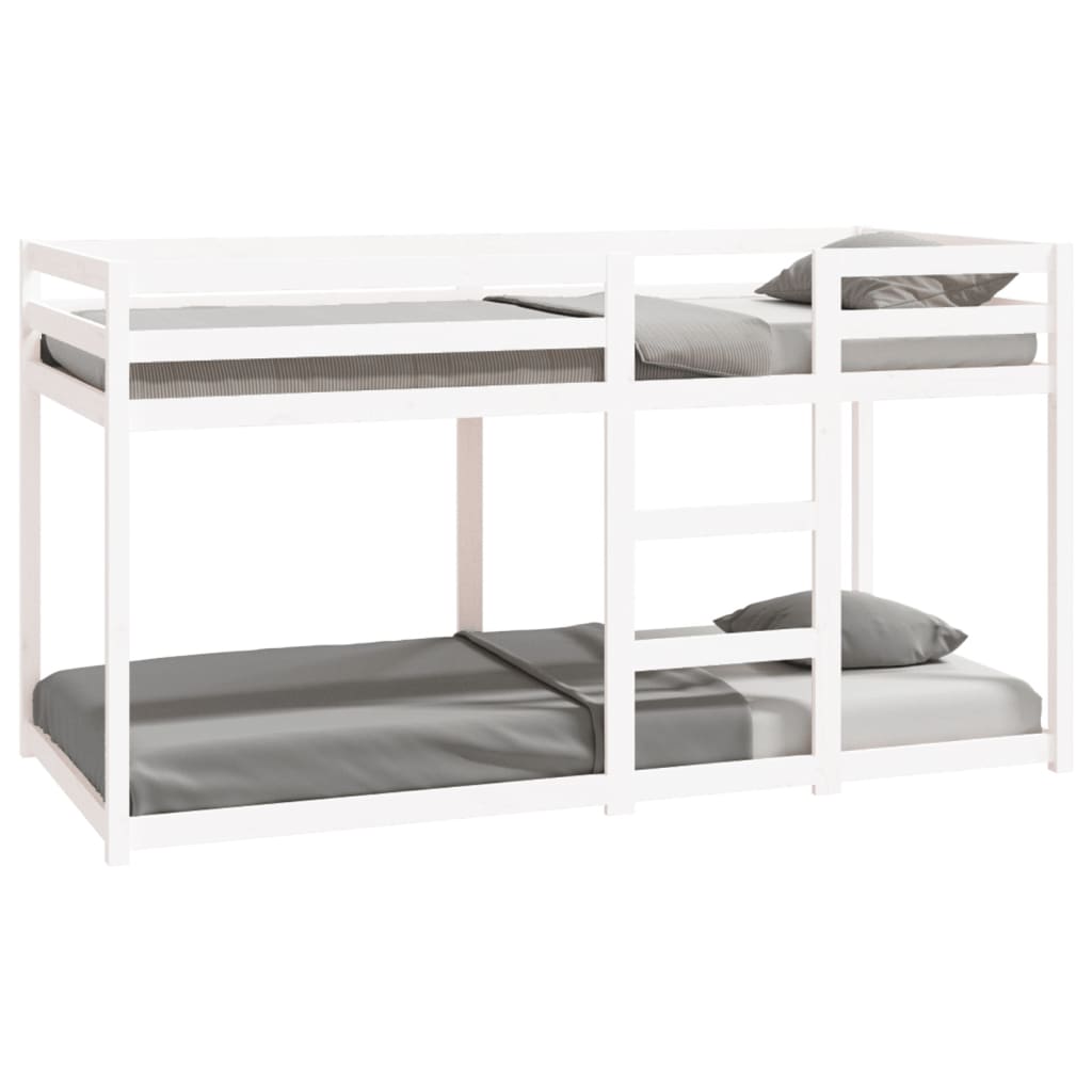 Lit superposé sans matelas blanc 90x200 cm bois de pin massif