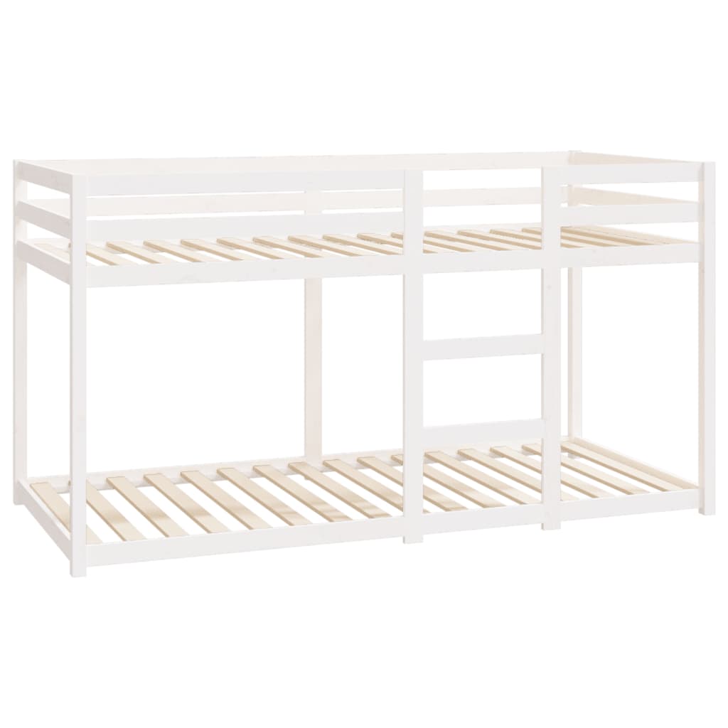 Lit superposé sans matelas blanc 90x200 cm bois de pin massif