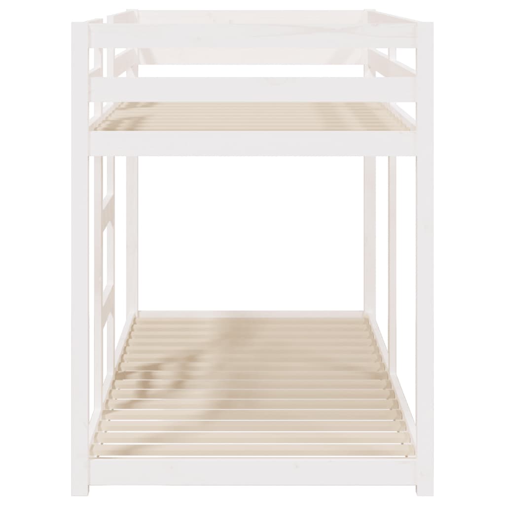 Lit superposé sans matelas blanc 90x200 cm bois de pin massif