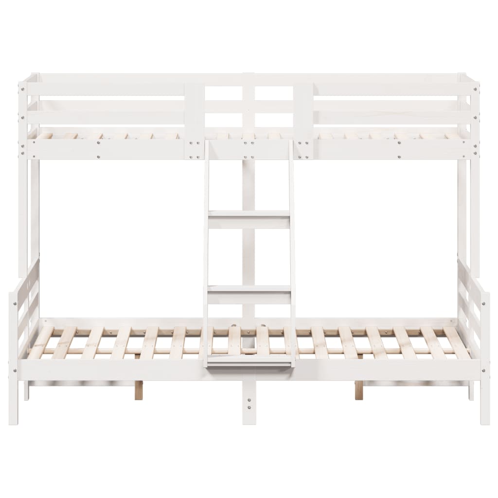 Lit superposé sans matelas 80x200/140x200 cm blanc bois massif