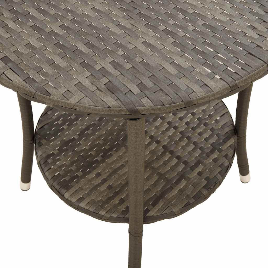 Lot de 2 chaises de jardin inclinables avec Table en résine tressée grise