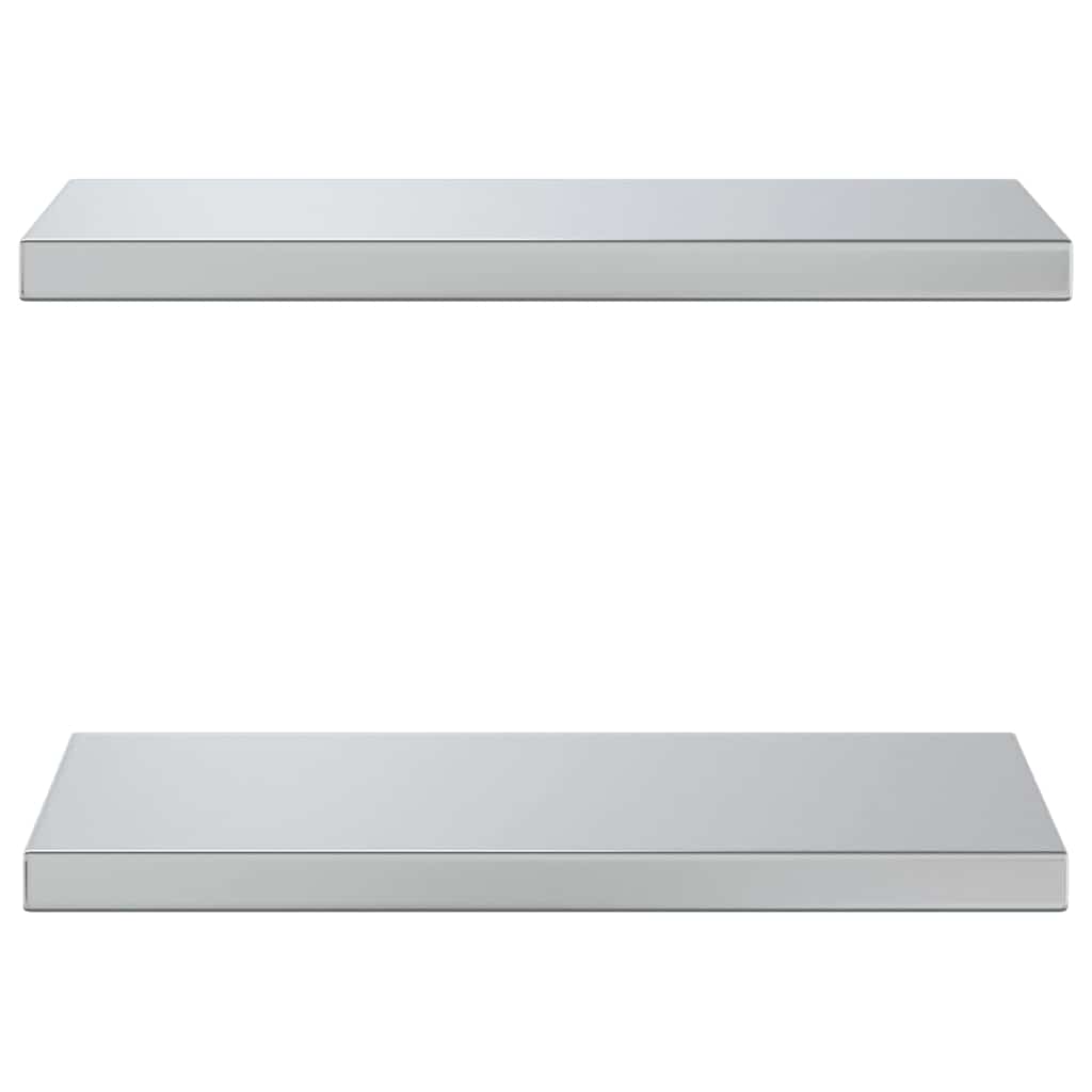 Étagères murales 2 pcs 50x23,5x3 cm argenté acier inoxydable