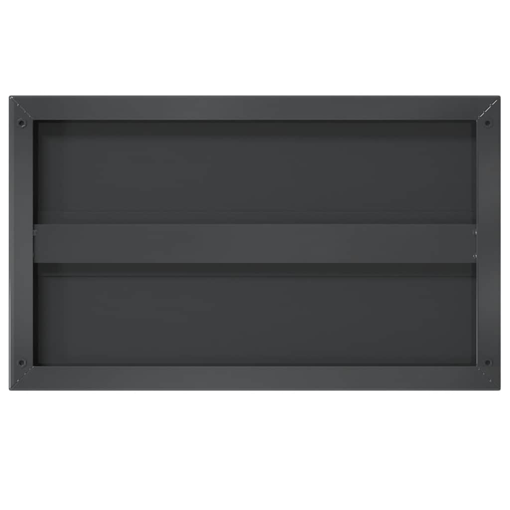Étagères murales 2 pcs 75x30x3 cm noir acier inoxydable