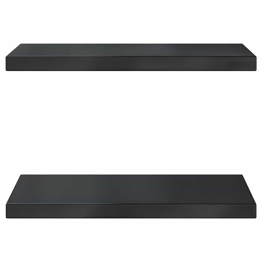 Étagères murales 2 pcs 50x30x3 cm noir acier inoxydable