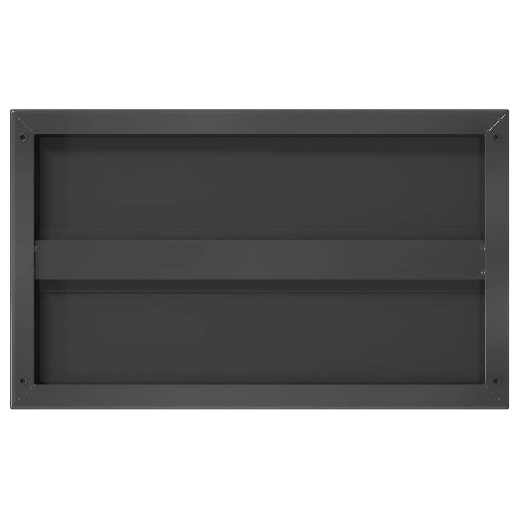 Étagères murales 2 pcs 50x30x3 cm noir acier inoxydable