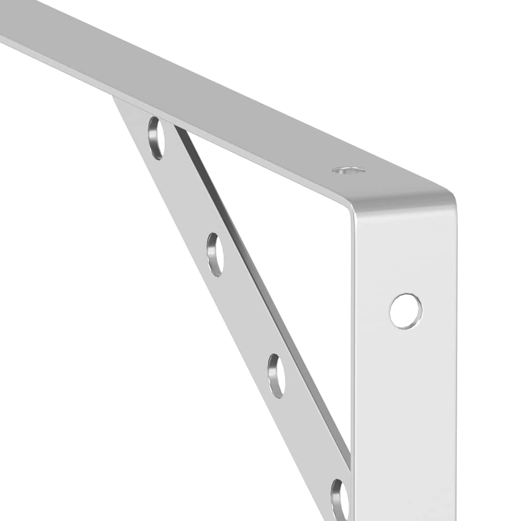 Supports d'étagères 4pcs 30x2,5x15,5cm argenté acier inoxydable