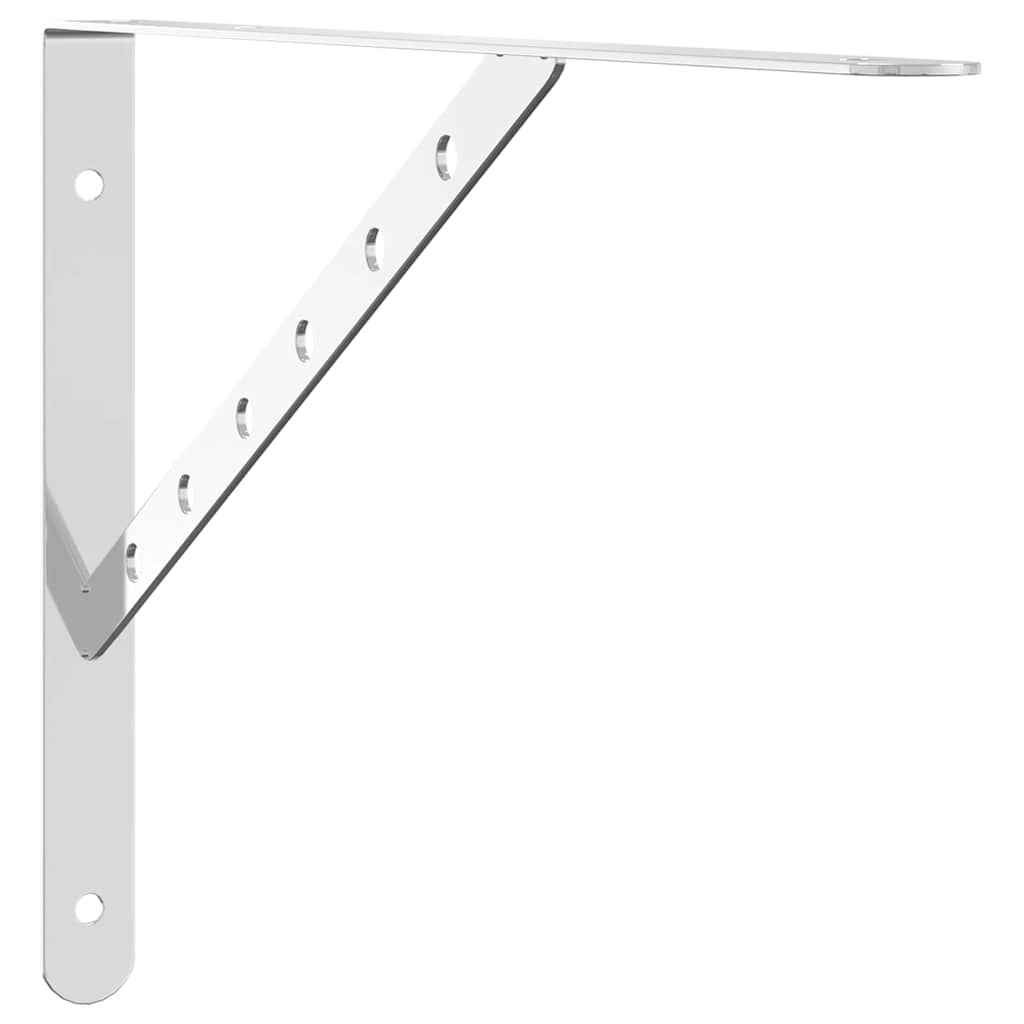 Supports d'étagères 4 pcs 40x2,5x25 cm argenté acier inoxydable