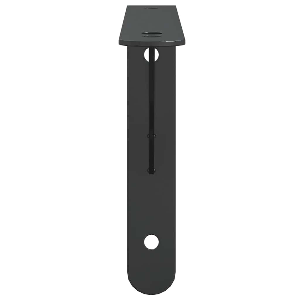 Supports d'étagères 4 pcs 23,5x2,5x15,5cm noir acier inoxydable