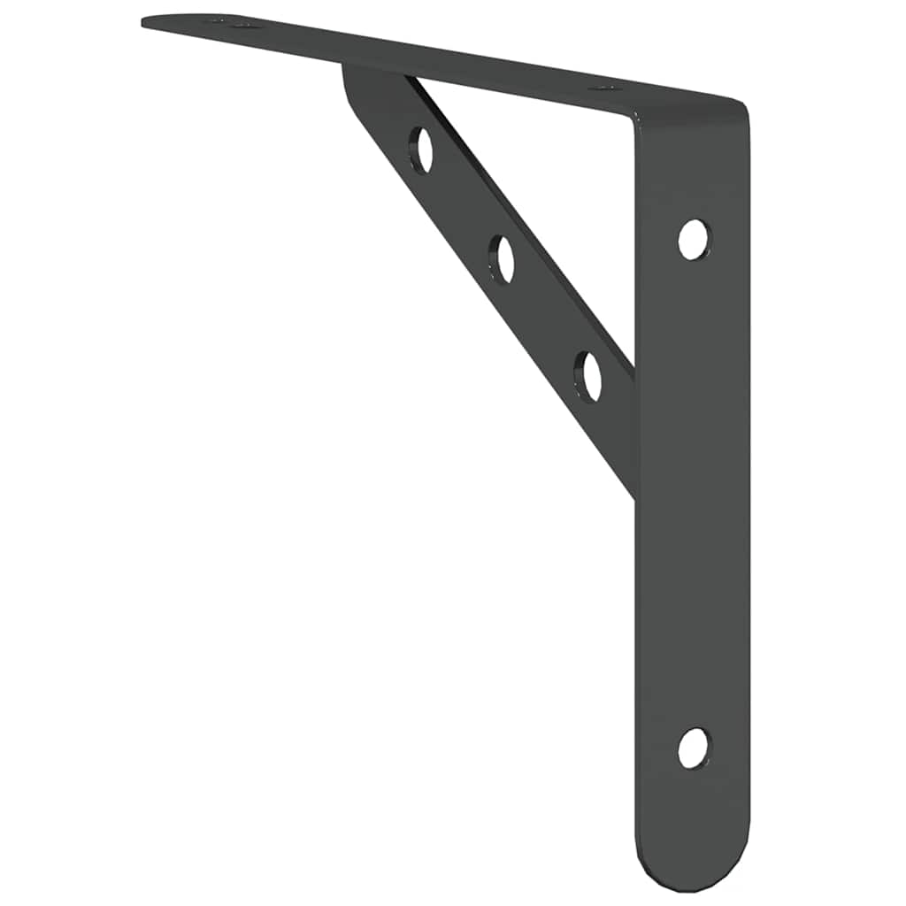 Supports d'étagères 4 pcs 23,5x2,5x15,5cm noir acier inoxydable