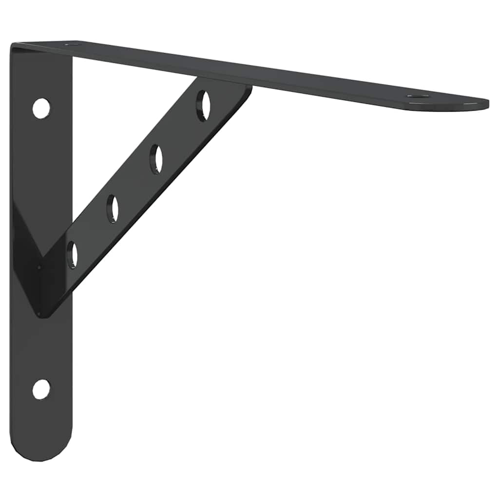 Supports d'étagères 4 pcs 30x2,5x15,5 cm noir acier inoxydable