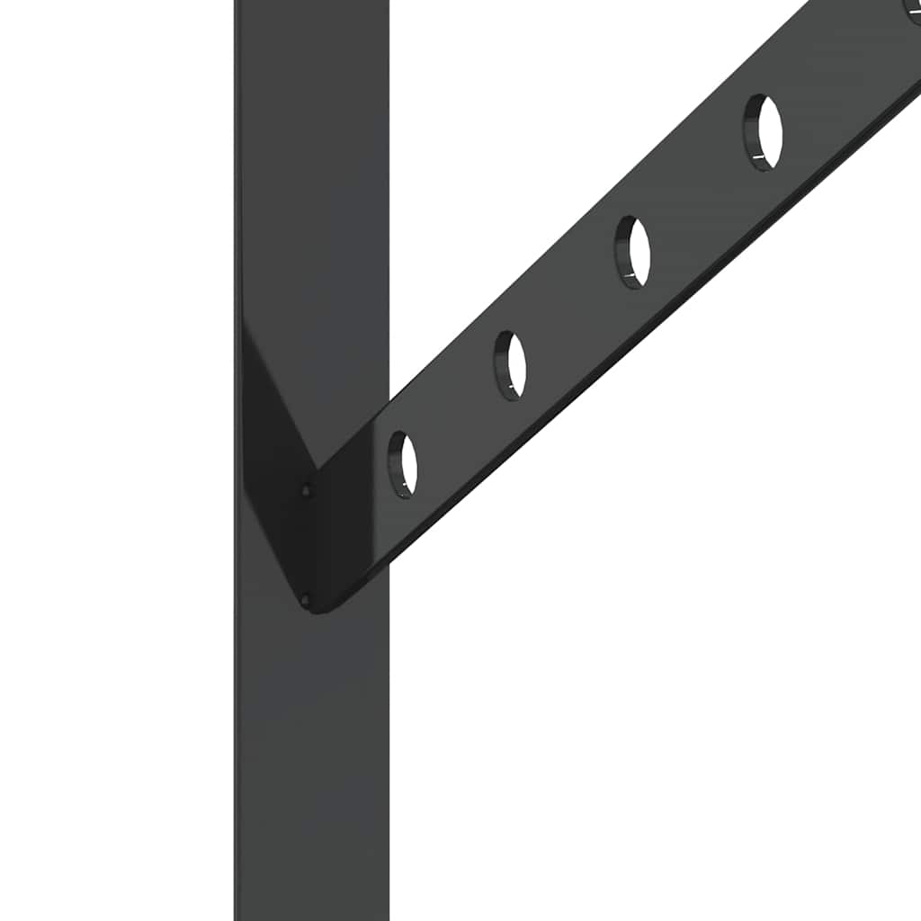 Supports d'étagères 4 pcs 30x2,5x15,5 cm noir acier inoxydable