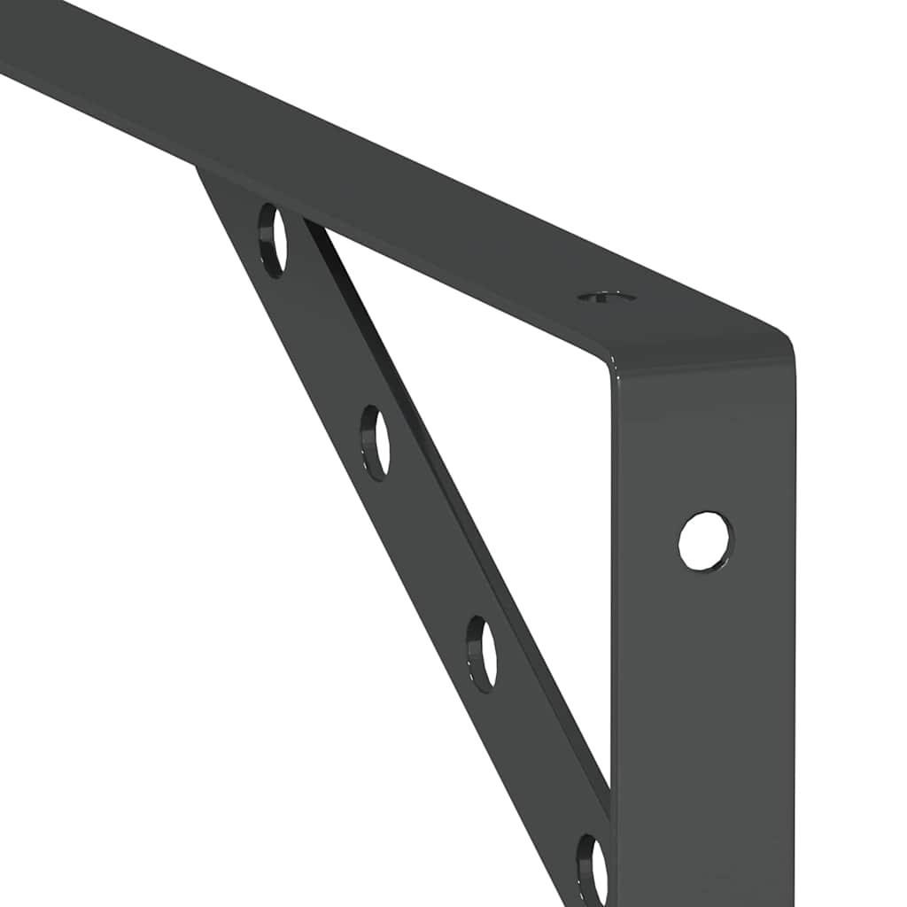 Supports d'étagères 4 pcs 30x2,5x15,5 cm noir acier inoxydable