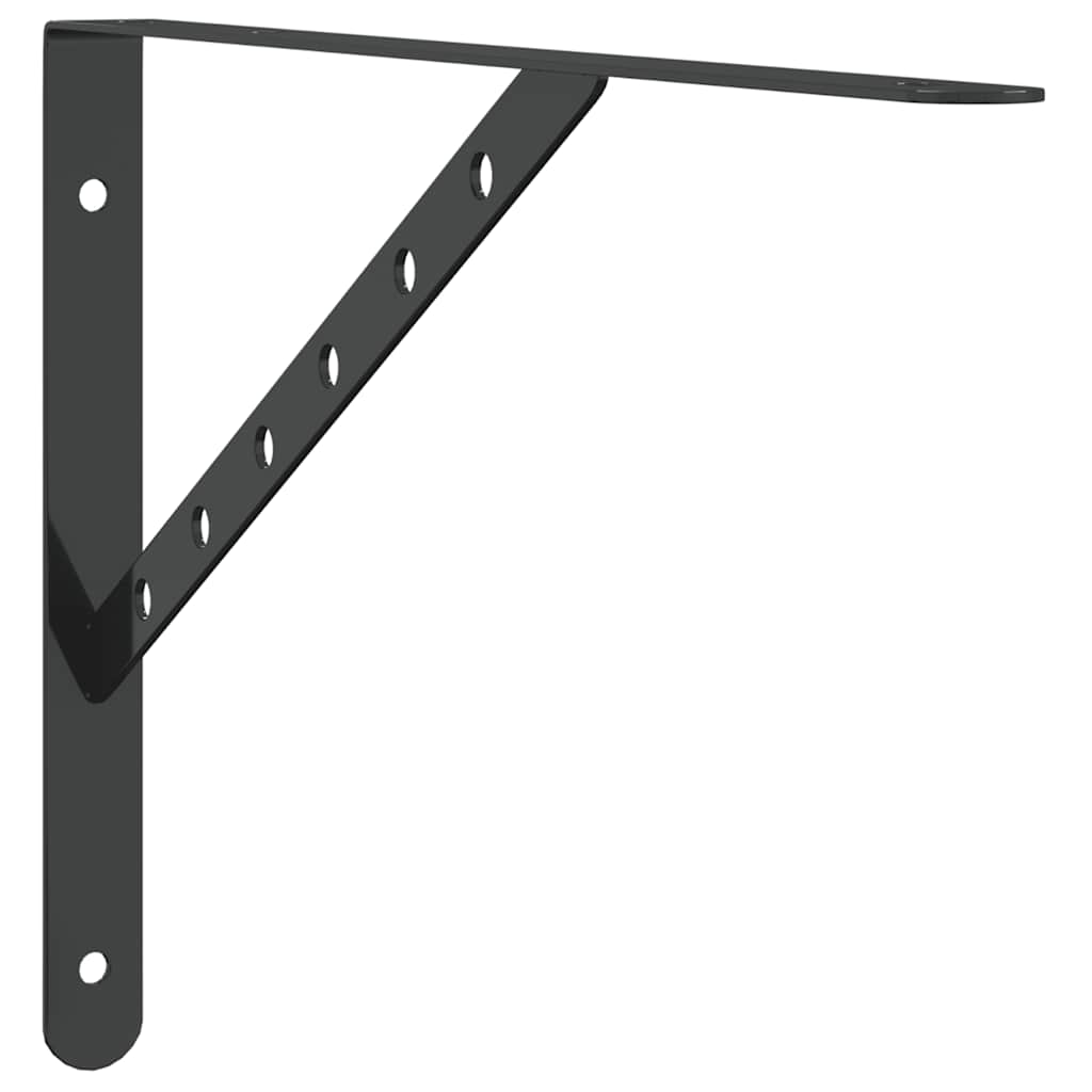 Supports d'étagères 4 pcs 40x2,5x25 cm noir acier inoxydable