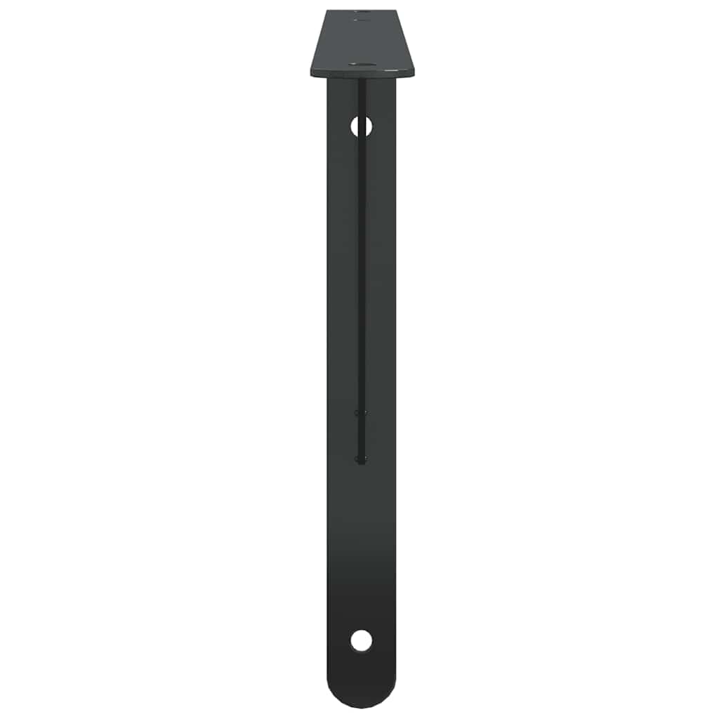 Supports d'étagères 4 pcs 40x2,5x25 cm noir acier inoxydable