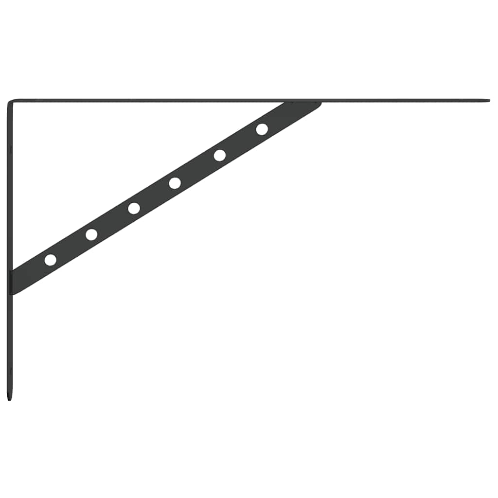 Supports d'étagères 4 pcs 40x2,5x25 cm noir acier inoxydable