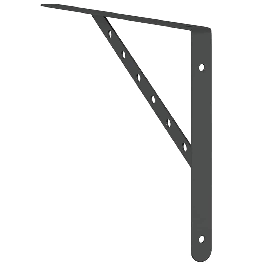Supports d'étagères 4 pcs 40x2,5x25 cm noir acier inoxydable