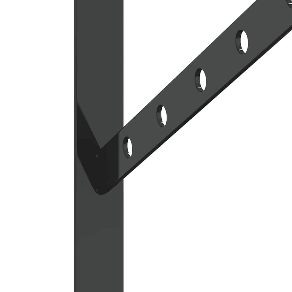 Supports d'étagères 4 pcs 40x2,5x25 cm noir acier inoxydable