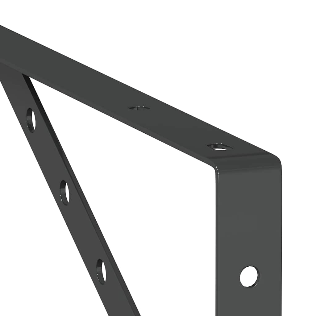 Supports d'étagères 4 pcs 40x2,5x25 cm noir acier inoxydable
