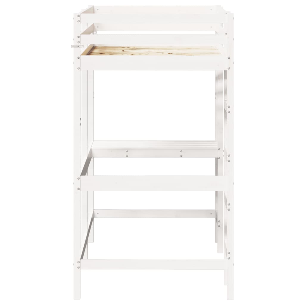 Lit superposé sans matelas blanc 90x190 cm bois de pin massif