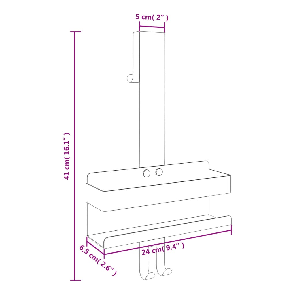 Support de douche suspendu acier inoxydable 304 brossé