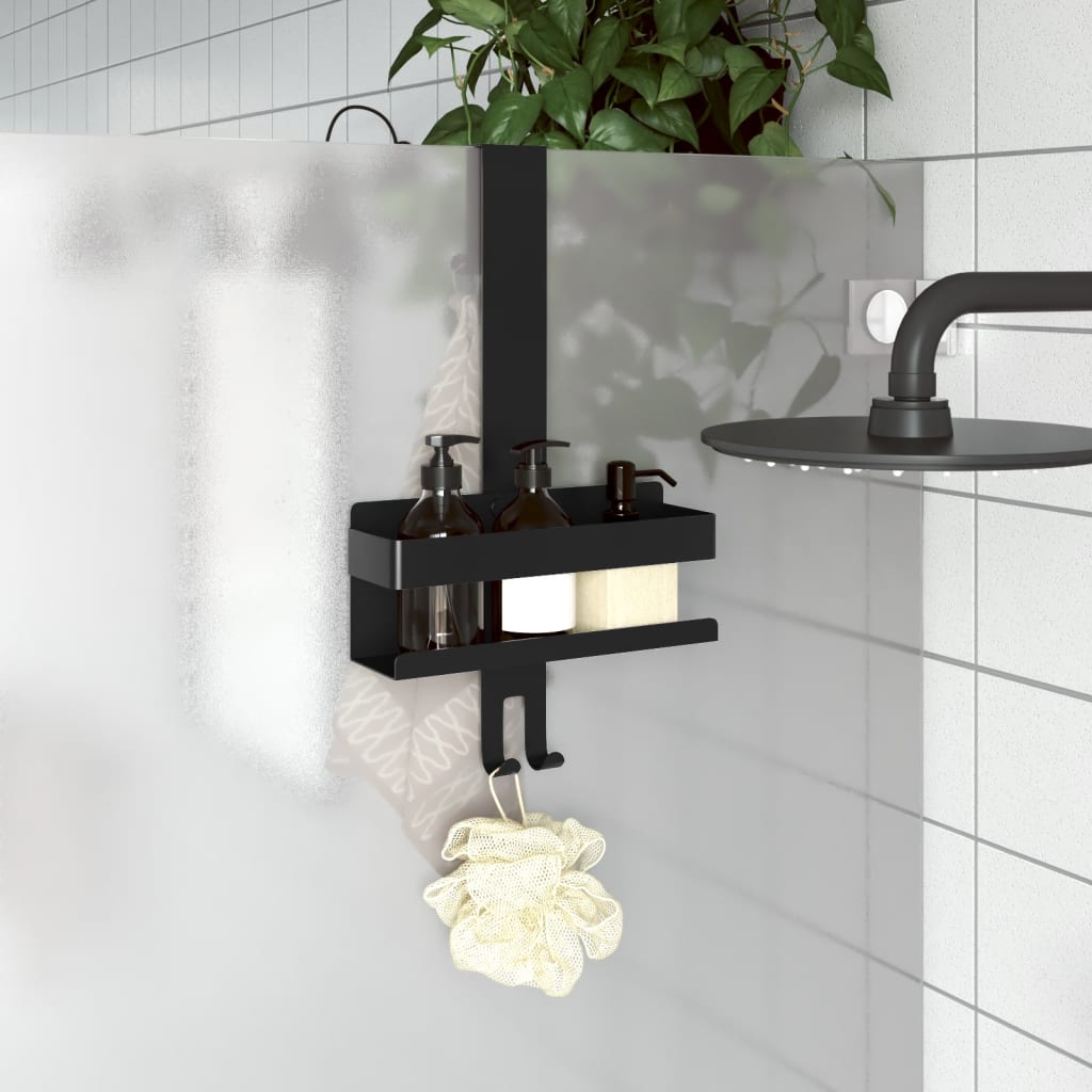Support de douche suspendu noir mat acier inoxydable 304 brossé