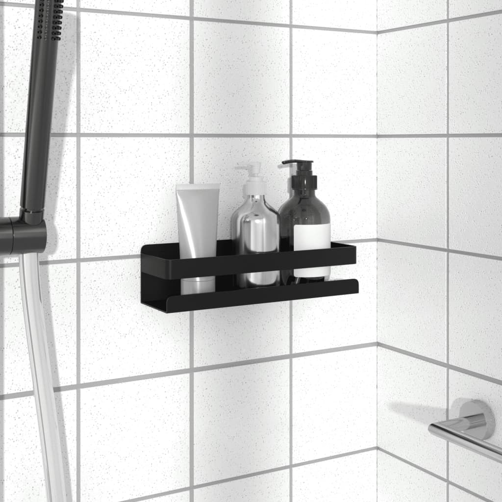 Étagère de douche noir mat acier inoxydable 304 brossé